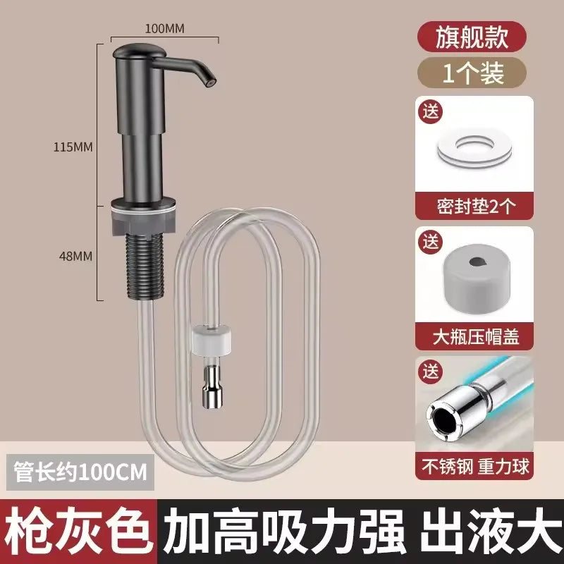 Soap Dispenser for Kitchen Sink, Kichen Sink Soap Dispenser,Extension Tube kit, Under Sink Soap Dispenser Pump, No Need More 