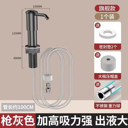 Soap Dispenser for Kitchen Sink, Kichen Sink Soap Dispenser,Extension Tube kit, Under Sink Soap Dispenser Pump, No Need More 