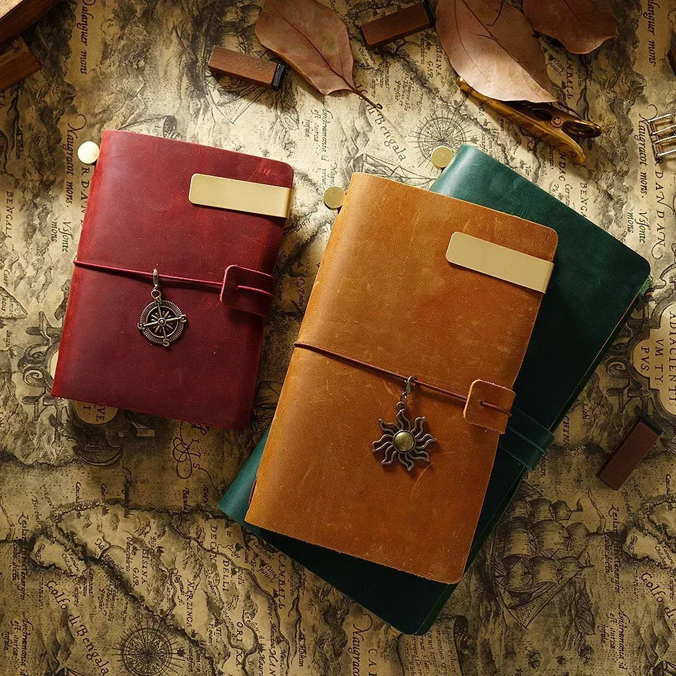 Moterm 100% Genuine Leather Notebook Handmade Vintage Cowhide Diary Journal Sketchbook Planner TN Travel Notebook Cover