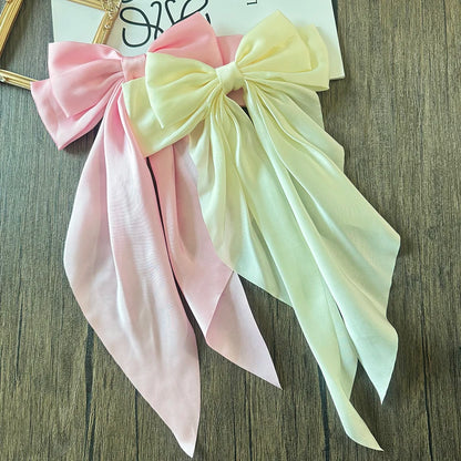 Bow Ribbon Hair Clip for Women Bowknot Barrettes Girls Solid Stain Spring Ponytail Clip Headband Hair Accessories Headwear Gi