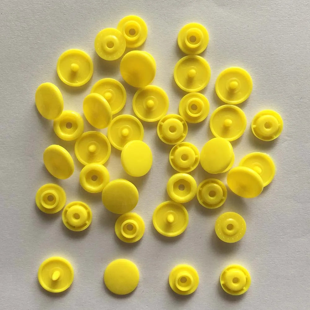 50 Sets Round Snaps Buttons For Bib T5 Plastic Press Button Fastener Snap For Clothes Accessories DIY Crafts 24Colors - egg y