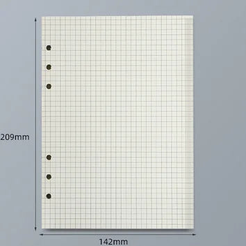 45 Sheets A5 A6 A7 Loose Leaf Notebook Refill Spiral Binder Inner Page Line Blank craft Grid Inside Paper Stationery - A5 gri