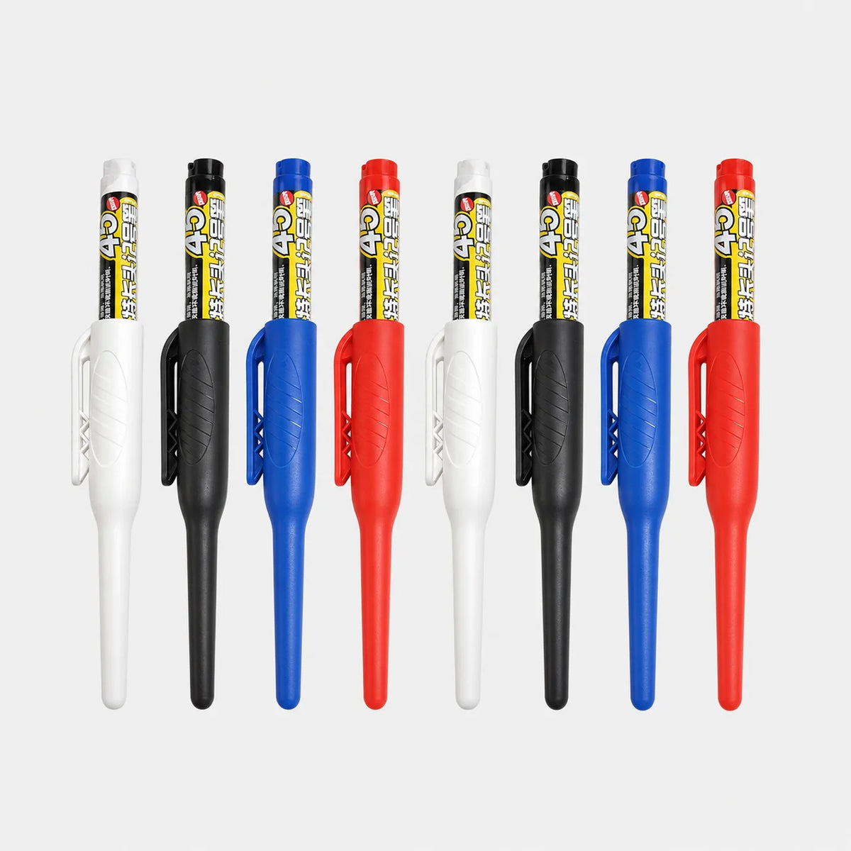 1-6Pcs 45mm Waterproof Long Head Nib Deep Hole Markers Pen Tile Carpenter Pen Multi-purpose for Woodworking Black/Blue/Red In