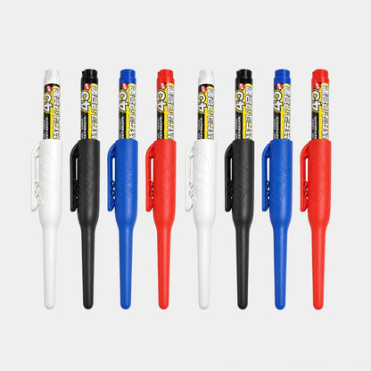 1-6Pcs 45mm Waterproof Long Head Nib Deep Hole Markers Pen Tile Carpenter Pen Multi-purpose for Woodworking Black/Blue/Red In
