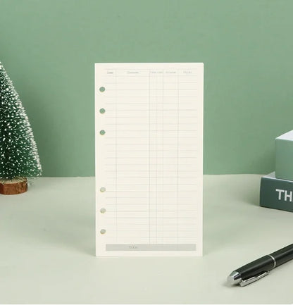 45 Sheets A5 A6 A7 Loose Leaf Notebook Refill Spiral Binder Inner Page Line Blank craft Grid Inside Paper Stationery - caiwu 