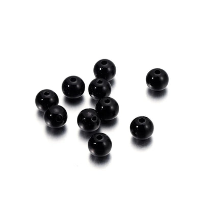 10-1000pcs/lot 3-20mm Straight Holes Acrylic Imitation Pearl Beige Bracelet Round Beads For DIY Craft Jewelry Making Supplies
