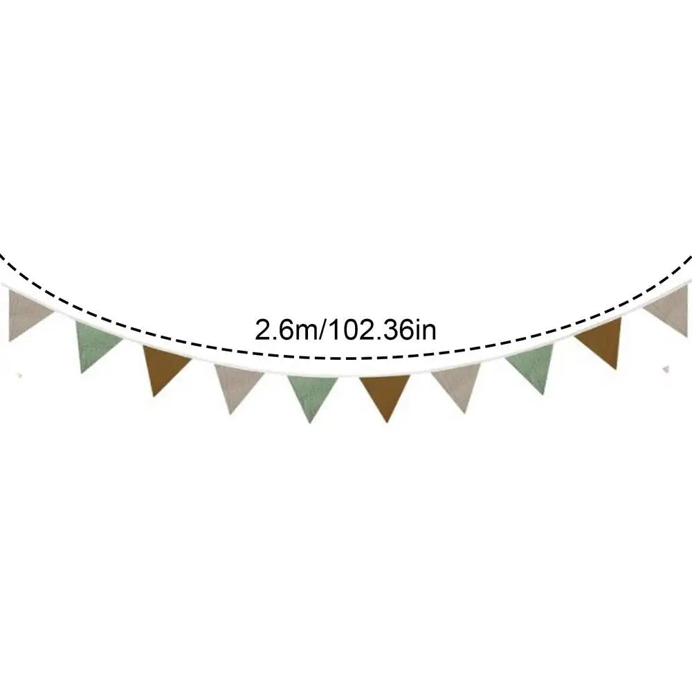 Pennant Banner Flags Nursery Bunting Banner Flags Washable Cotton Fabric Triangle Pennant Garlands for Living Room and Bedroo