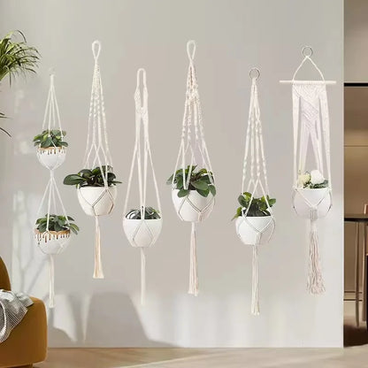 Hanging Plant Handmade Macrame Plant Hanger Flower Pot Planter Hanger Wall Decor Courtyard Garden Hanging Planter Hanging Bas