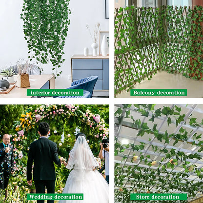 2/4/8/10M Artificial Ivy Leaves Garland Hanging Vines Fake Plants Outdoor Greenery Wall Decor Festival Garden Home Party Deco