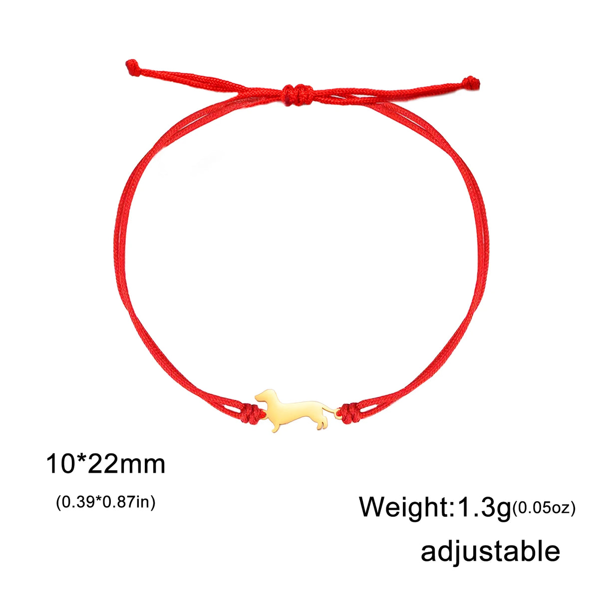 Cute Dachshund Dog Stainless Steel Bracelet for Women's Valentine's Day Commemorative Day Jewelry and Gift - RED A