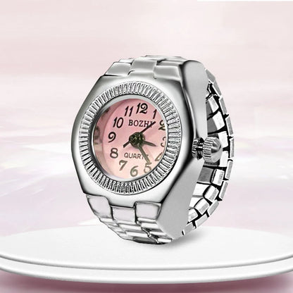 Ring Watch New Creative Alloy Shell Finger Circular Dial Couple Men And Women