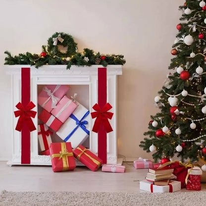 40X30Cm Xmas Big Red Bow Hanging Door Bow Ribbon Wedding Christmas Holiday Front Door Party Home Decorations New Year Diy Sup