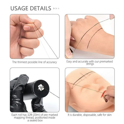 20M Elastic String Permanent Makeup Tattoo Supplies For Eyebrows Microblading Pre-Inked Mapping Tool Making Eyebrow String Li