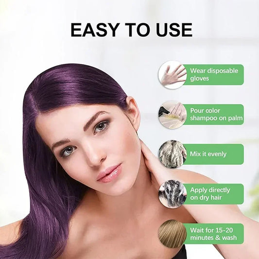5 Colors Hair Dye Shampoo Black Hair Color Dye Hair Shampoo Cream Instant Dye Shampoo Men Women Moisturizing and Repairing Ha