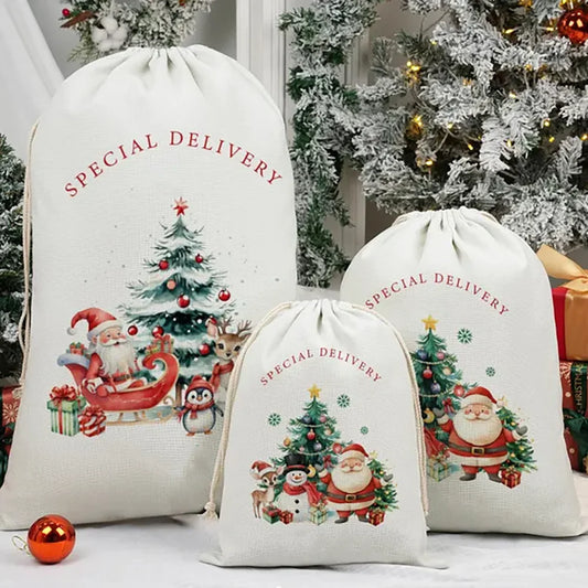 Santa Sack for Kids and Adult Christmas Eve Bag Christmas Sack 2025 Holiday Gift Drawstring Bag Santa Delivery Sack New Year