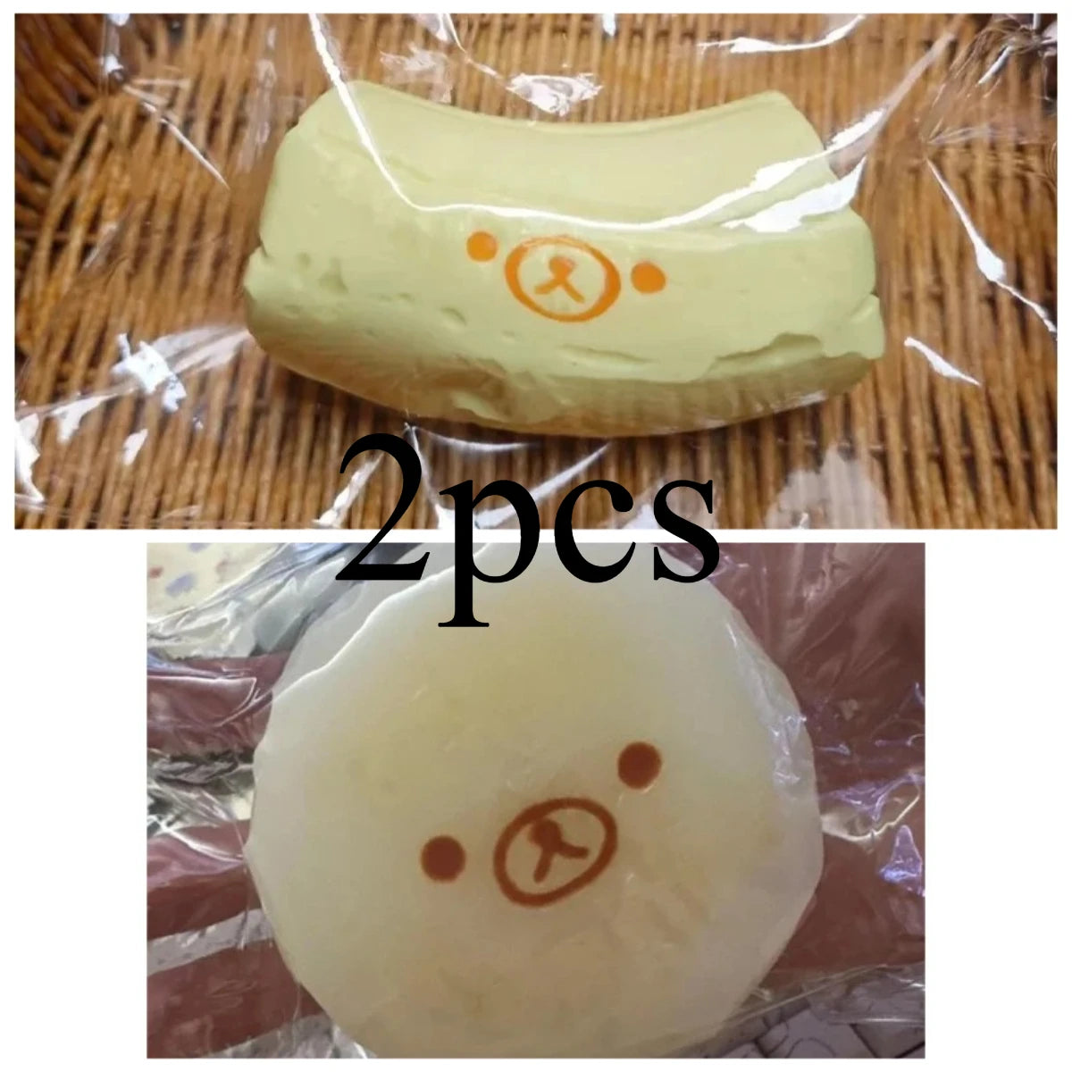 1-2Pc Handmade Squishy with BUTTER Texture - Banana Carrot Bear Shaped to Relieve Stress - Food Grade Silicone