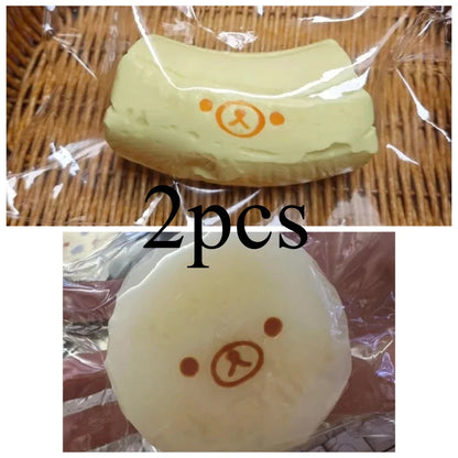 1-2Pc Handmade Squishy with BUTTER Texture - Banana Carrot Bear Shaped to Relieve Stress - Food Grade Silicone
