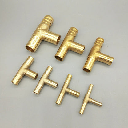 T Way T-Shape Brass Barb Pipe Hose Fitting 3 Way Connector for 4mm 5mm 6mm 8mm 10mm 19mm Hose Copper Pagoda Water Tube Fittin