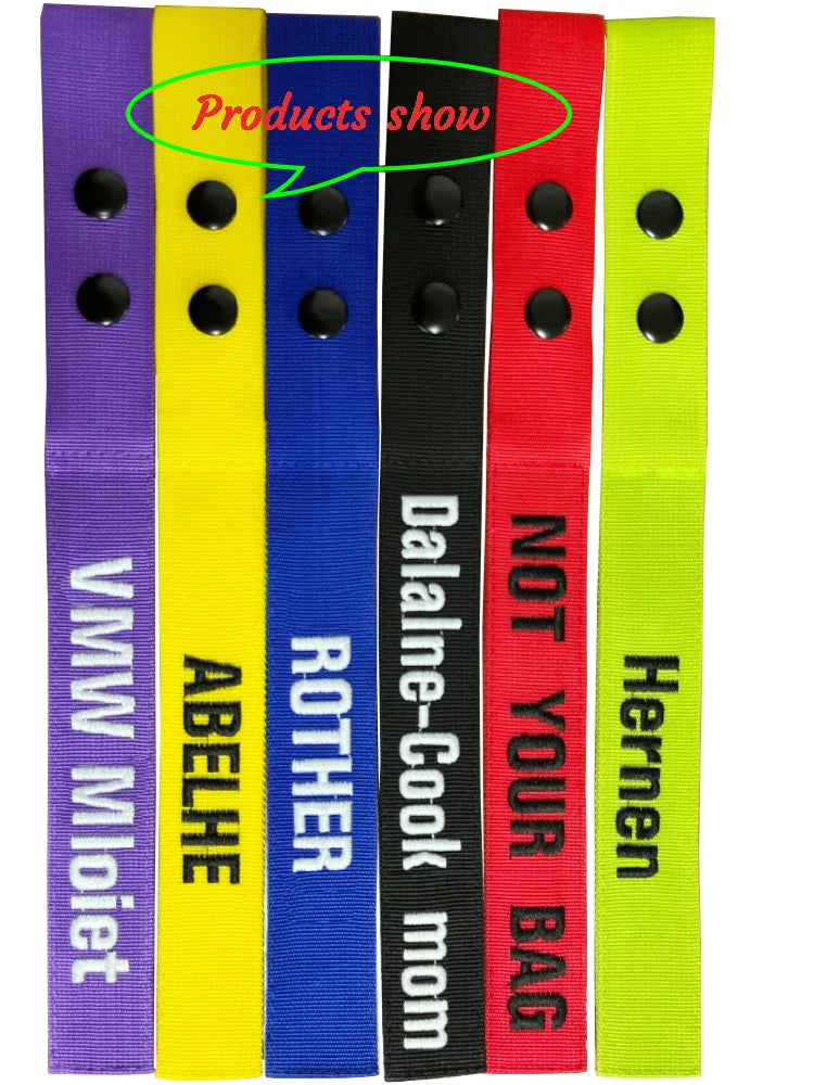 Customized Luggage Tags, Personalized Suitcase Tag, Text Baggage Label, Embroidered
