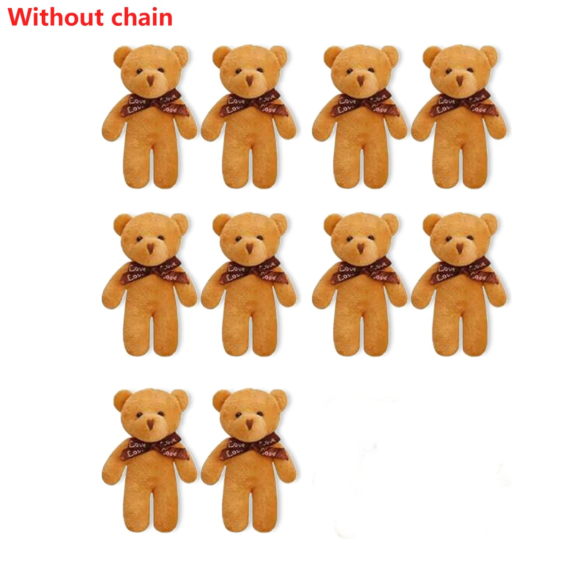 10pcs/Pack 12CM Couple Bear Flower Bouquet Dolls Mini Foam Teddy Bears Plush DIY Valentines Flower Gifts Packaging Accessor p