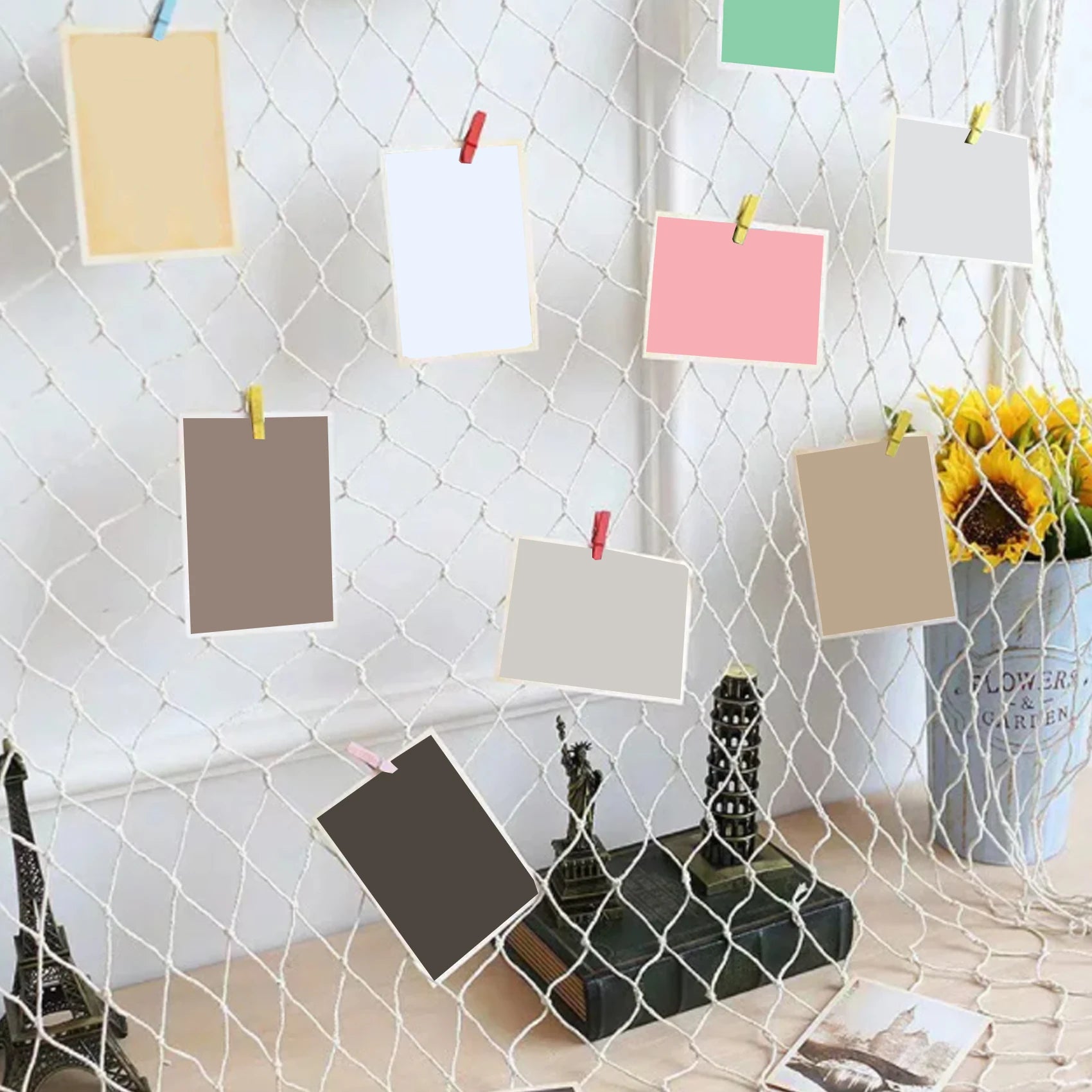 Bar Wall Decor Creative Home Studio Prop Room Wall Decoration Mediterranean Style Fishing Net Solid Color Nets Hangings Ornam