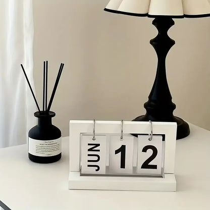 Ins Minimalist Style Living Room Office Decoration Wooden Calendar Ornament Modern Desk Accessories Simple Home Decor Crafts 