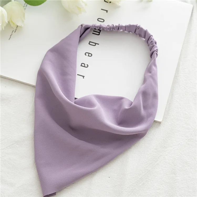 2022 Summer Vintage Print Flower Beach Bandana Hair Scarf Fashion Elastic Rubber Headbands for Women Girl Hair Accessories - 
