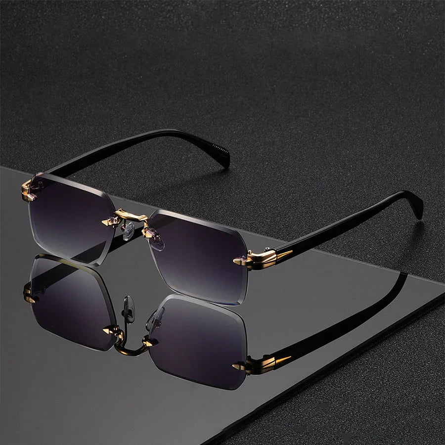 Classic Unisex Fashion Sunglasses Frameless Trendy Eyewear for Holiday Costume Suitable Best Gift for Festive Occasions - Gra