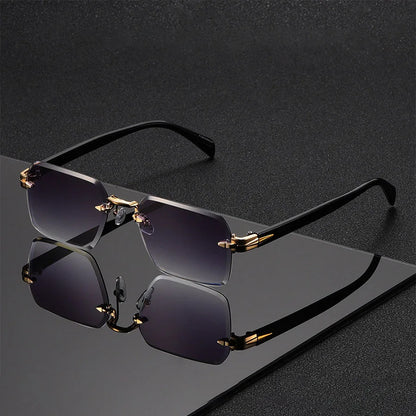Classic Unisex Fashion Sunglasses Frameless Trendy Eyewear for Holiday Costume Suitable Best Gift for Festive Occasions - Gra