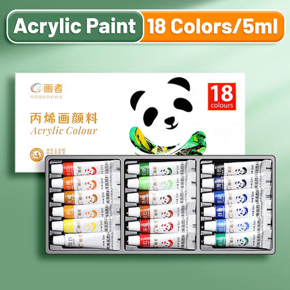Acrylic Paint Set 12/18/24 Colors 5ml/0.17oz,Water-Proof Portable Art Rich Pigments for DlY Craft,Drawing,Painting,Canvas, Ro