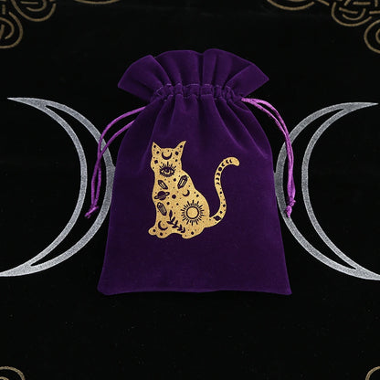 1Pcs Tarot Storage Velvet Bag Drawstring Suede Pocket Board Game Card Embroidery Package Witchcraft Supplies for Altar Tarot 