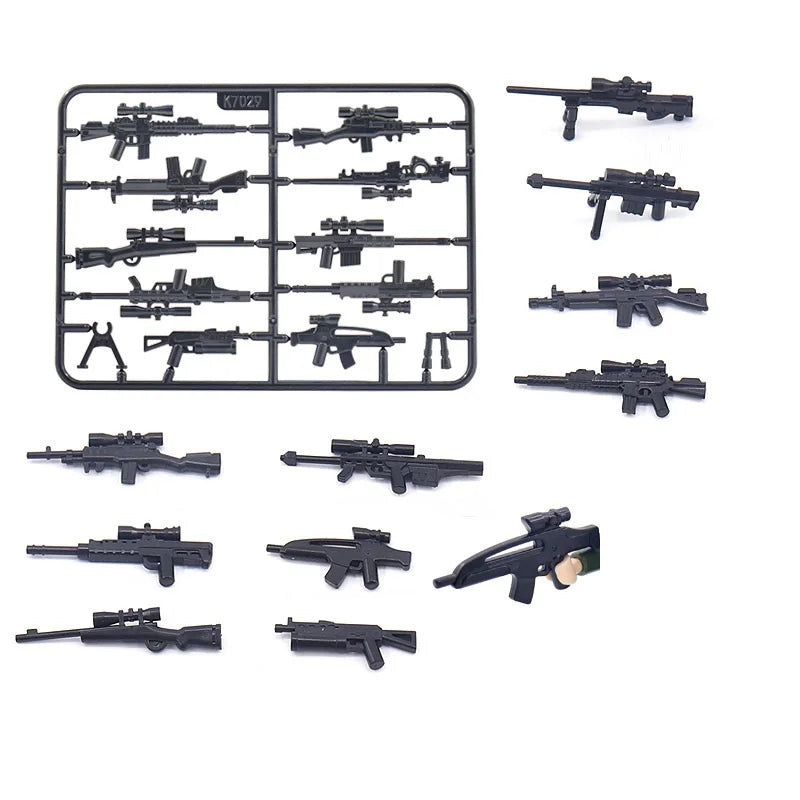 Military MG-34 Machine Gun Army WW2 Mini Action Figure Accessories Pack MOC Parts Building Block Bricks Toy