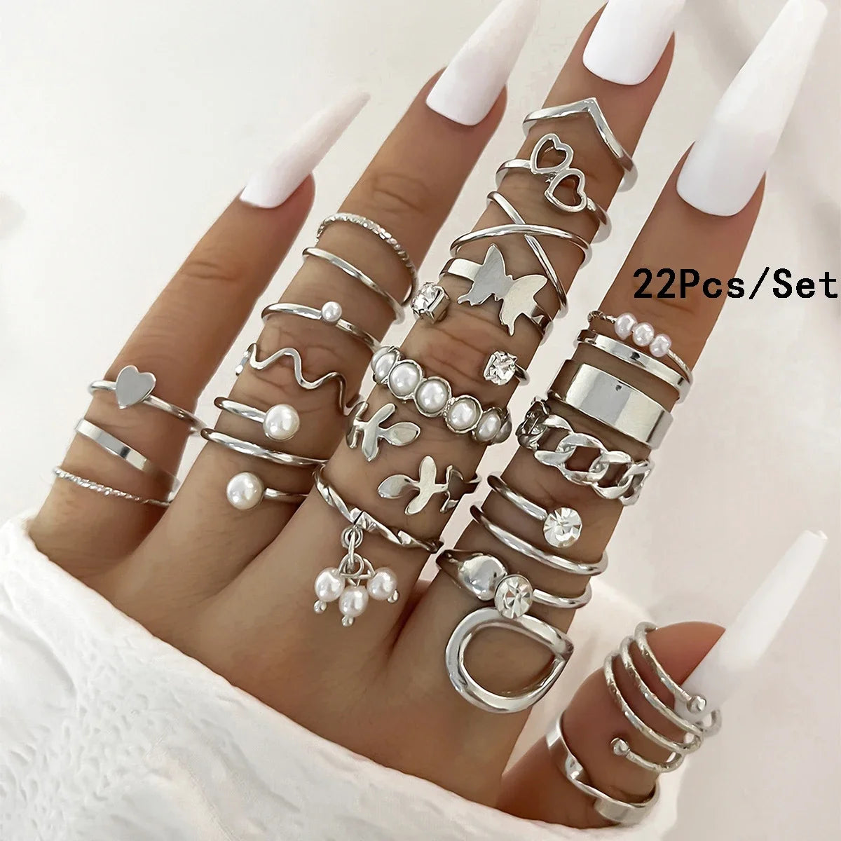 30Pcs Bohemian Geometric Knuckle Rings Set For Women Gold Silver Color Finger Ring Girls Fashion Party Jewelry Accessories - 