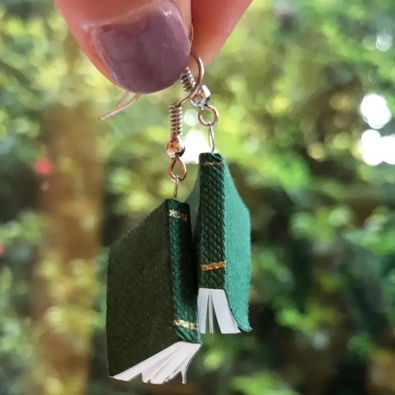 Back To School Season Back To School Season Three-dimensional Book Pendant Earrings Artistic Fashionable Novel Creative Earri