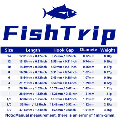 FishTrip Fishing Treble Hook Fluorescent/Luminous Green Inline Treble Hook Saltwater Freshwater Fishing Lure Bait Triple Hook