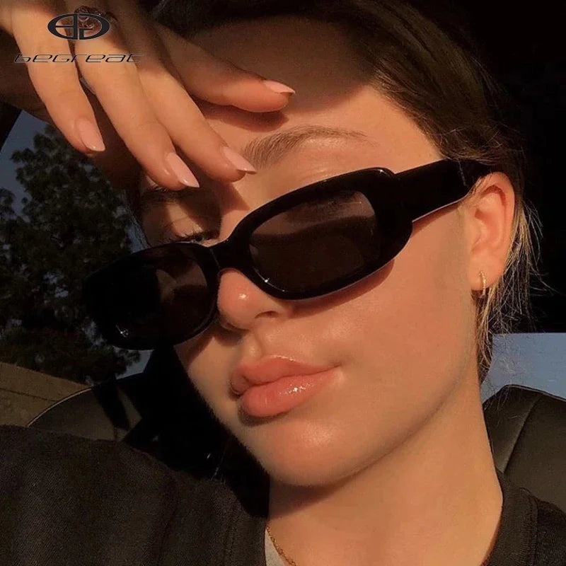 BEGREAT Fashion Retro Small Rectangle Sunglasses Brand Designer Vintage Travel Female Sun Glasses Eyewear Shade UV400 Protect