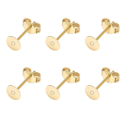 50pcs/lot 925 Silver Plated Blank Post Earring Studs Base Pin With Earring Plug Findings Ear Back DIY Jewelry Making Accessor
