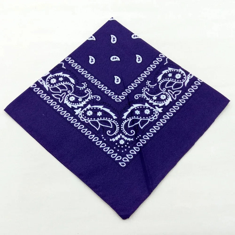 Unisex Men Women Bandana Hairband Cowboy Mens Biker Sports Headwear Wrist Hairwrap Single Sided Head Wrap Scarf Paisley - Pur