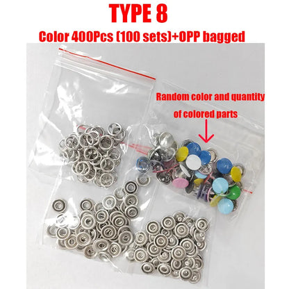 50/100 Metal Prong Snap Button Hollow Press Prong Fastener Studs with Pliers Tool Set Kits for Clothes Garment Sewing Bags Sh