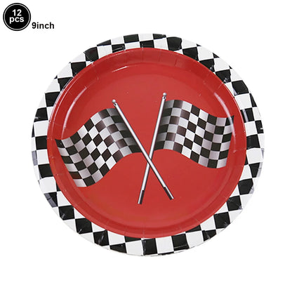 Racing Birthday Decorations Road Tablecloth Racetrack Tablecloth Runner Table flag for Kids Car Theme Birthday Party Supplies