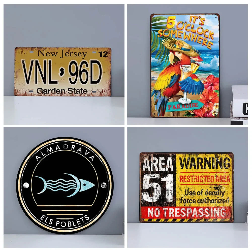 Custom Metal Tin Sign Vintage Wall Art Poster Personalise Room Decoration, Personalized Gift Free Design