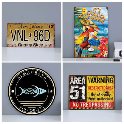 Custom Metal Tin Sign Vintage Wall Art Poster Personalise Room Decoration, Personalized Gift Free Design