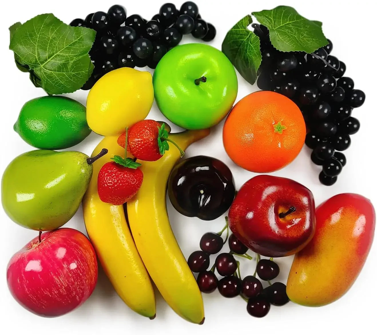 Set of Fake Fruits for Home Decoration, Fruit Model for Party Decoration, Fruit, Strawberry, Mango, Bananas, 20 Pieces/Set