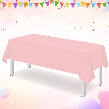 183×137cm Solid Pink Tablecovers Plastic Tablecloth for Wedding Decoration Girls Adult Birthday Party Supplies Table Decor