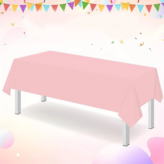 183×137cm Solid Pink Tablecovers Plastic Tablecloth for Wedding Decoration Girls Adult Birthday Party Supplies Table Decor