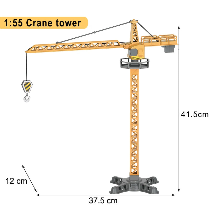 Engineering Diecast Toys for Boys Alloy+Plastic Tractor Excavator Backhoe Crane Bulldozer Kids Truck Children Vehicle Model G