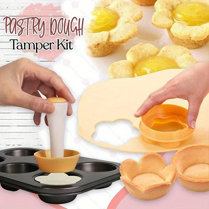 Pastry Dough Tamper Set Flower Shaped Cutter Cake Mold Creative Cake Cup Presser Biscuit Mold Pie Tamper Kitchen DIY Baking T