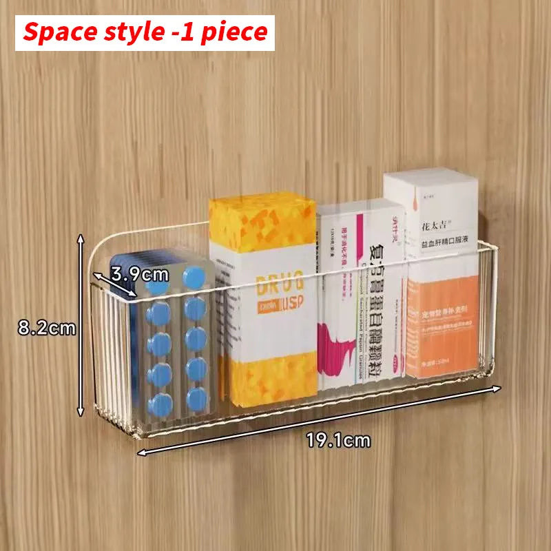 1 Piece - Multi Functional Wall Mounted Storage Box - Suitable for Storing Daily Medicines, Cosmetics, Lipstick, Etc - Space 