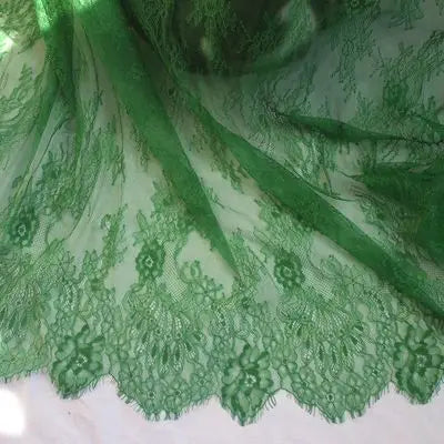 3M long eyelash lace trim traditional wedding lace fabric white red violet Table Cloth DIY Crafts - green