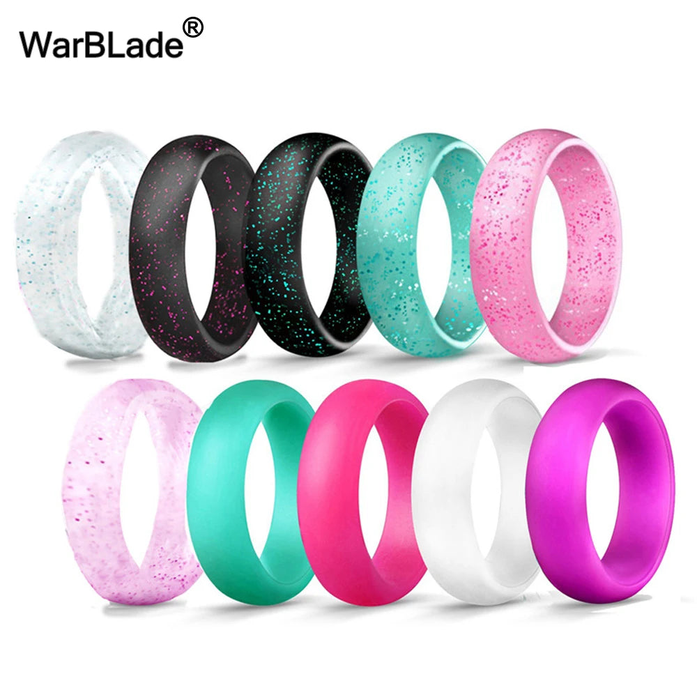 WarBLade 5.7mm Food Grade FDA Silicone Rings For Women Wedding Rubber Bands Hypoallergenic Flexible Silicone Finger Ring - 10
